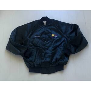 Vintage 1980s Auburn DWP Golf Club Satin Bomber Jacket Large 23.5 x 27